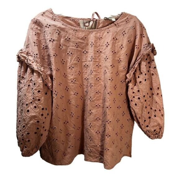 NEW Status by Chenault Women's Mixed Pattern Cotton Eyelet Top - Picture 2 of 7